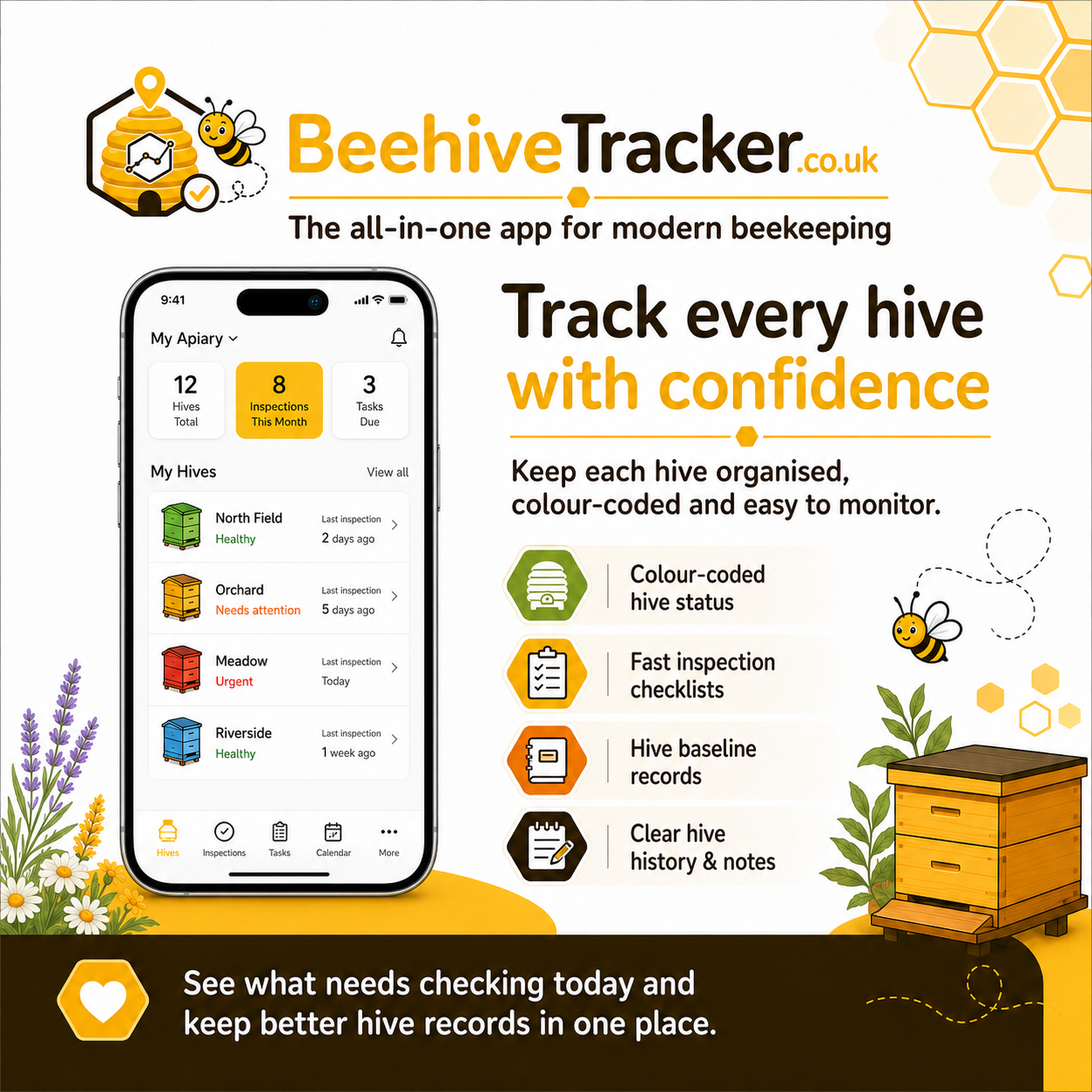 Track every hive with confidence